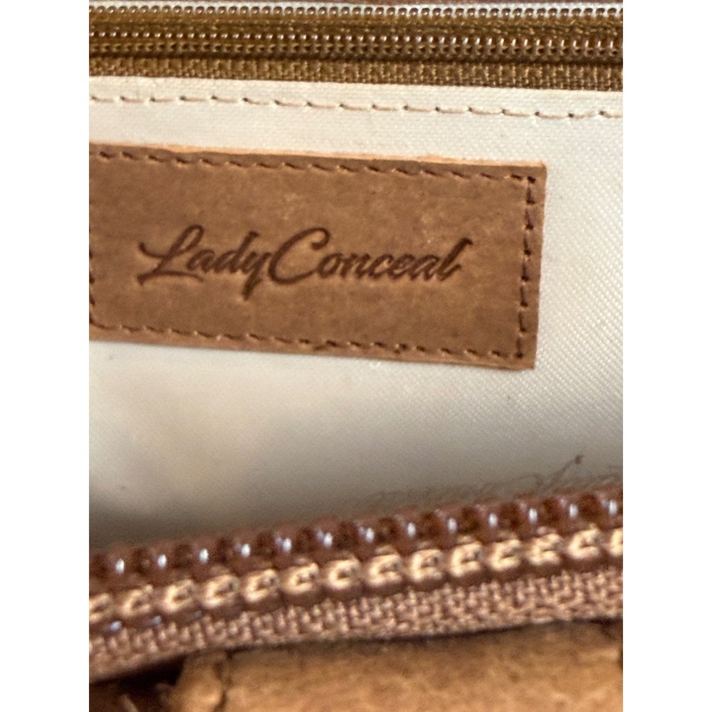 Brown Leather Concealed Carry Crossbody Bag Studded Western CCW Purse Brown - Picture 10 of 10
